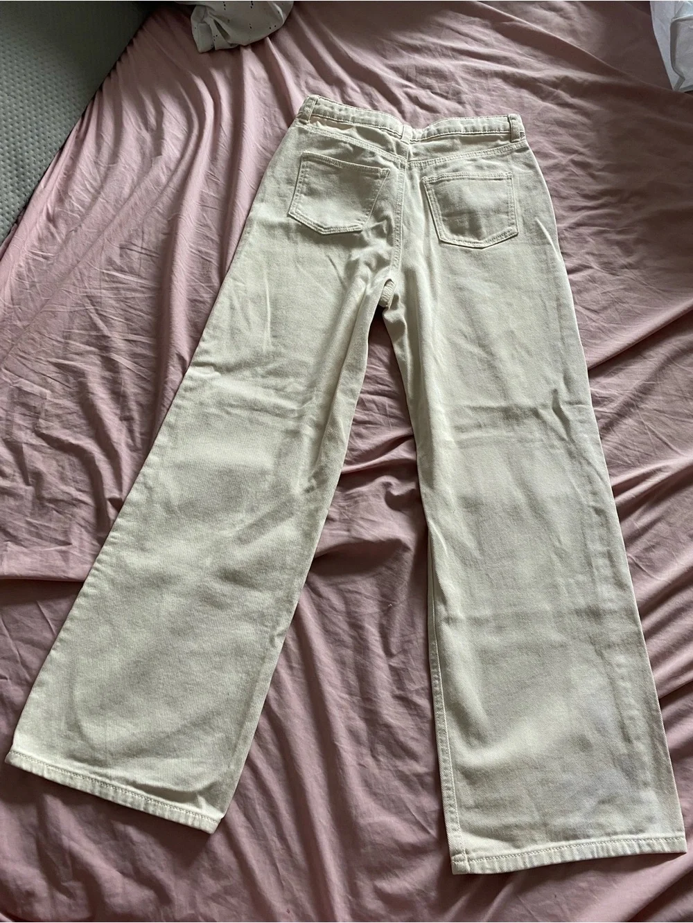 Women's Cream Wide-Leg Jeans
